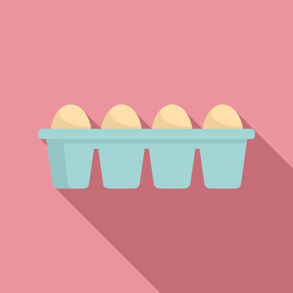 icono de caja de huevos, estilo plano vector