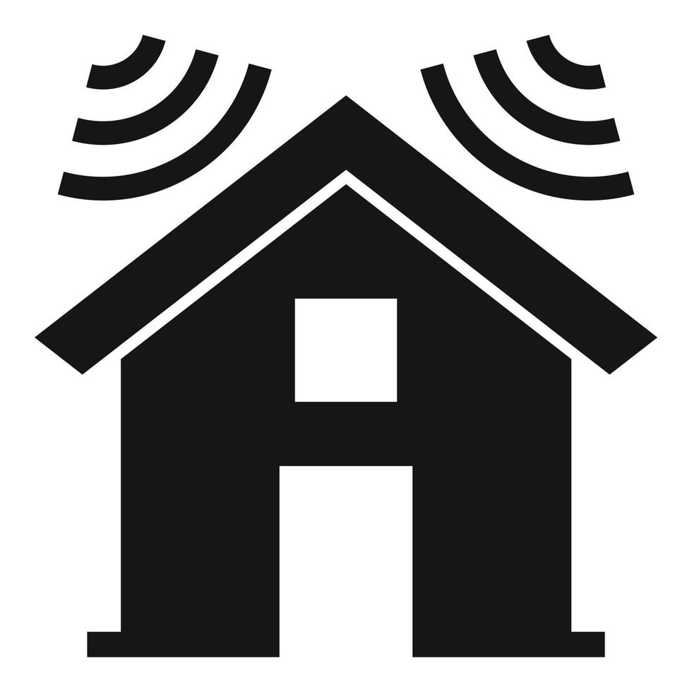 Soundproofing house roof icon, simple style vector