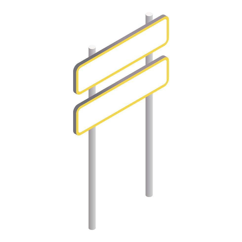 Road sign on pole icon, isometric 3d style vector
