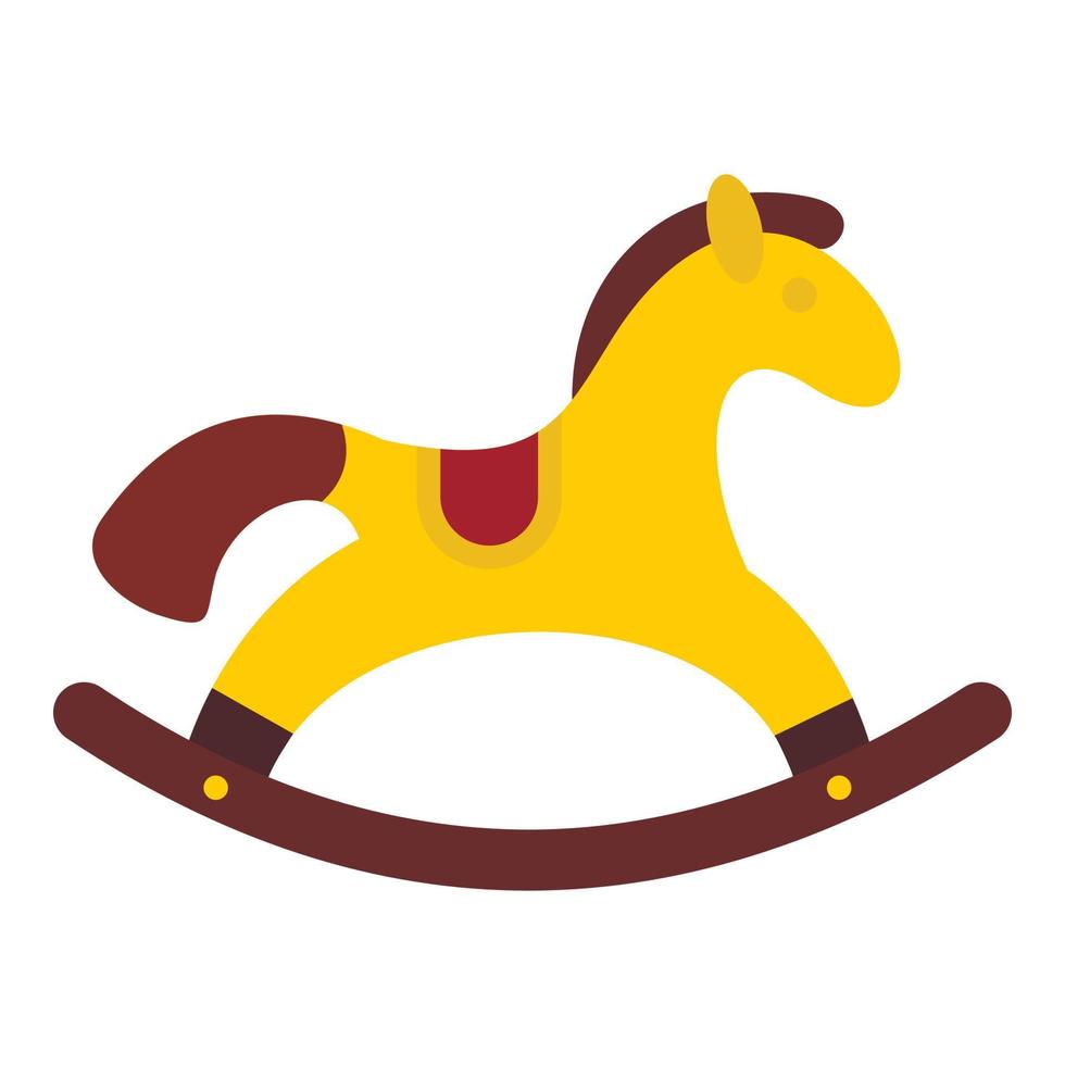 icono de juguete de caballo, estilo plano vector