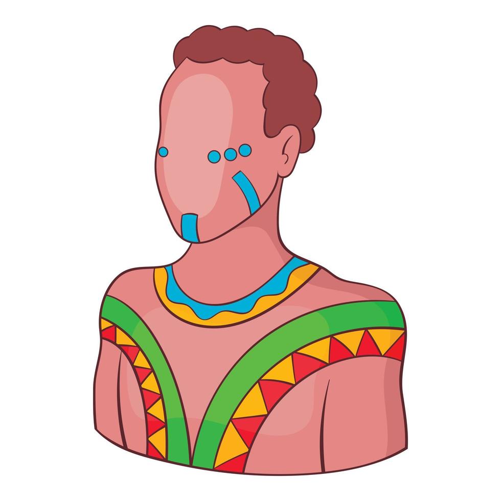 icono aborigen australiano, estilo de dibujos animados vector