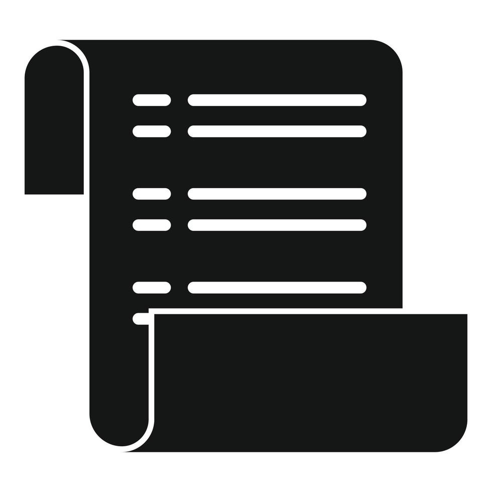 Syllabus test paper icon, simple style vector