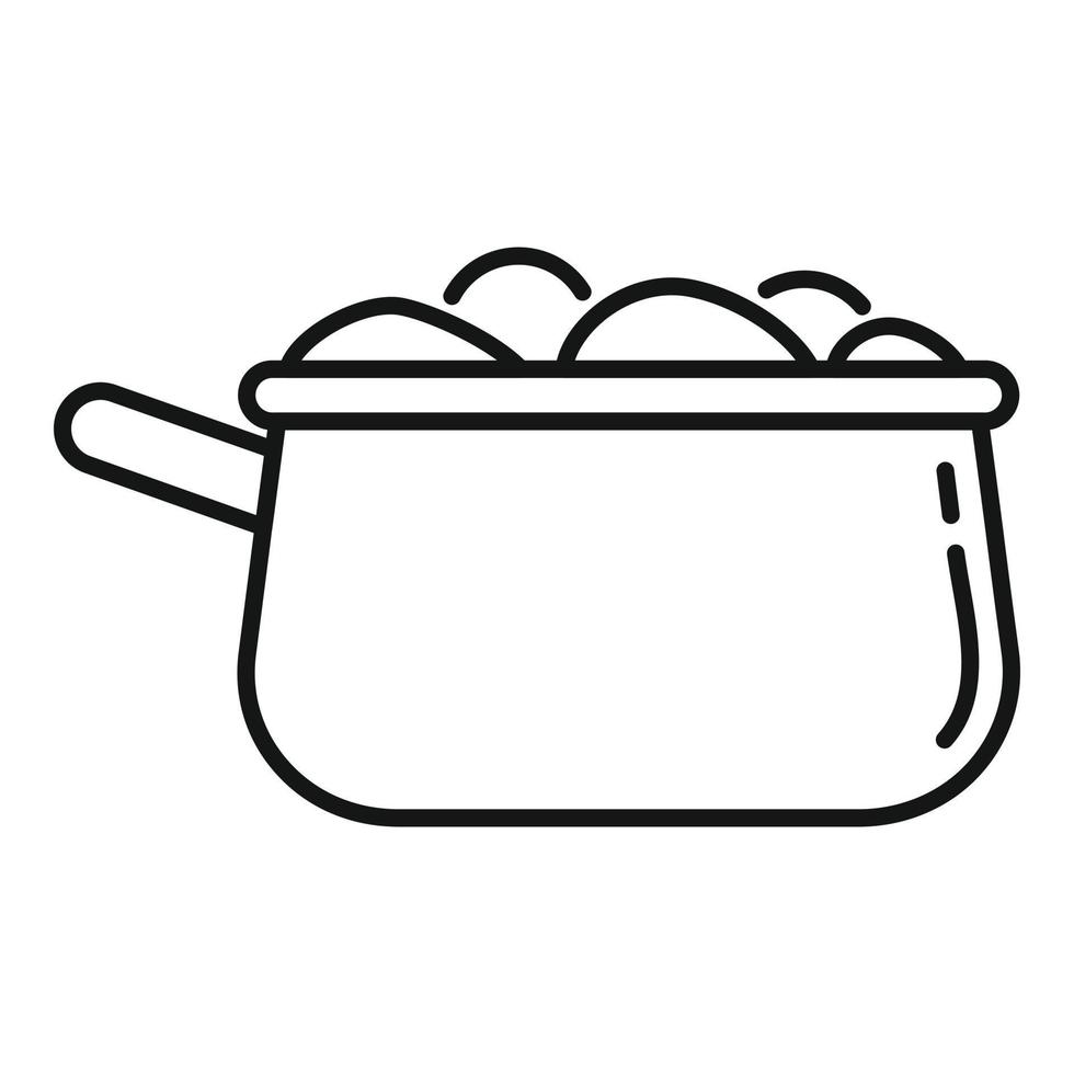 Greece food saucepan icon, outline style vector