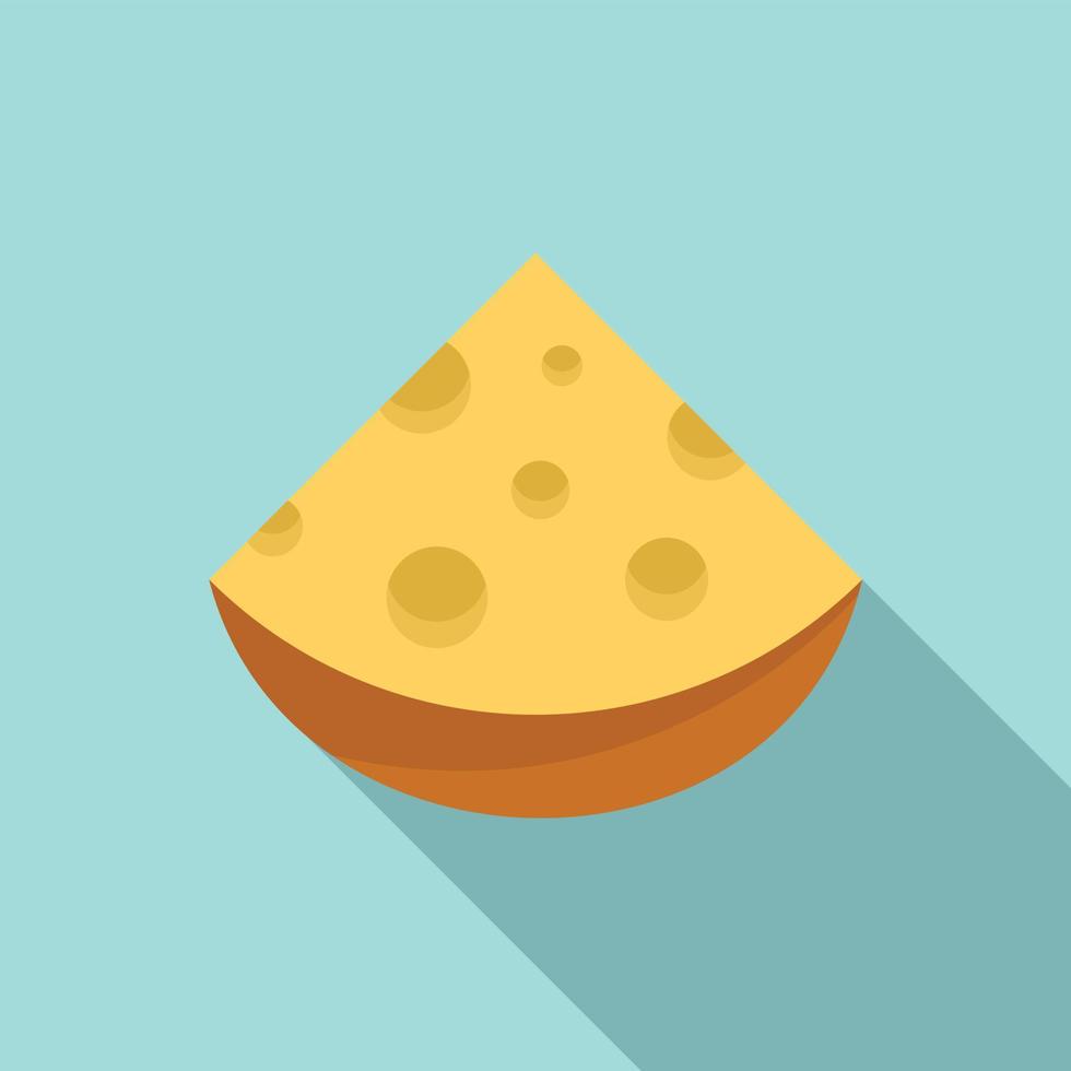 Cheese feta icon, flat style vector