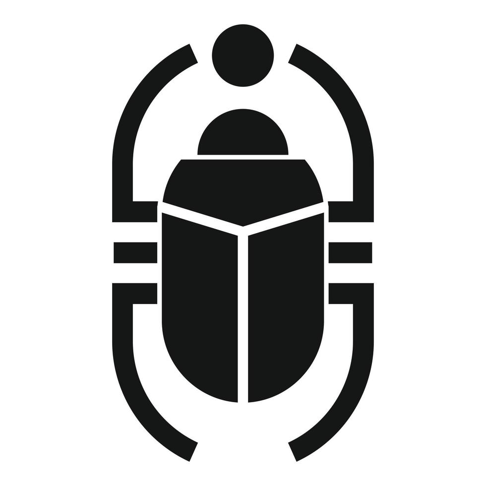 Egypt scarab beetle icon, simple style vector