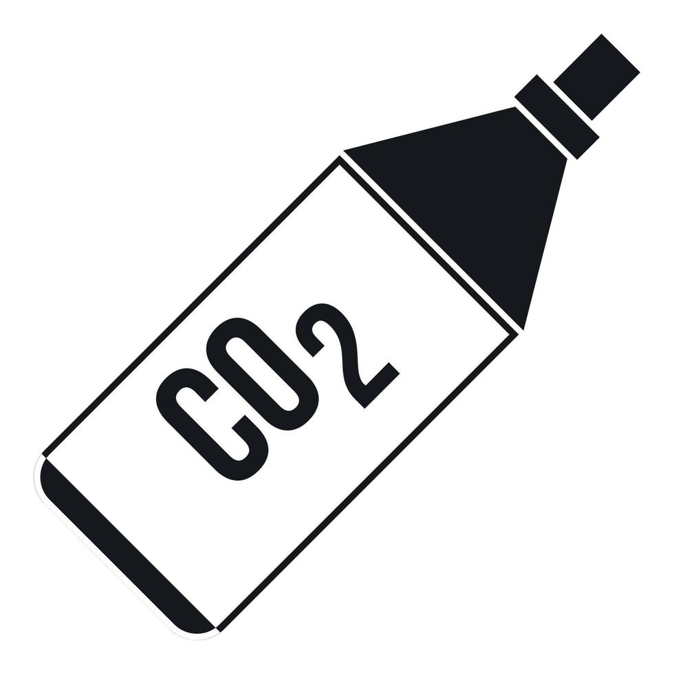 icono de botella de co2, estilo simple vector