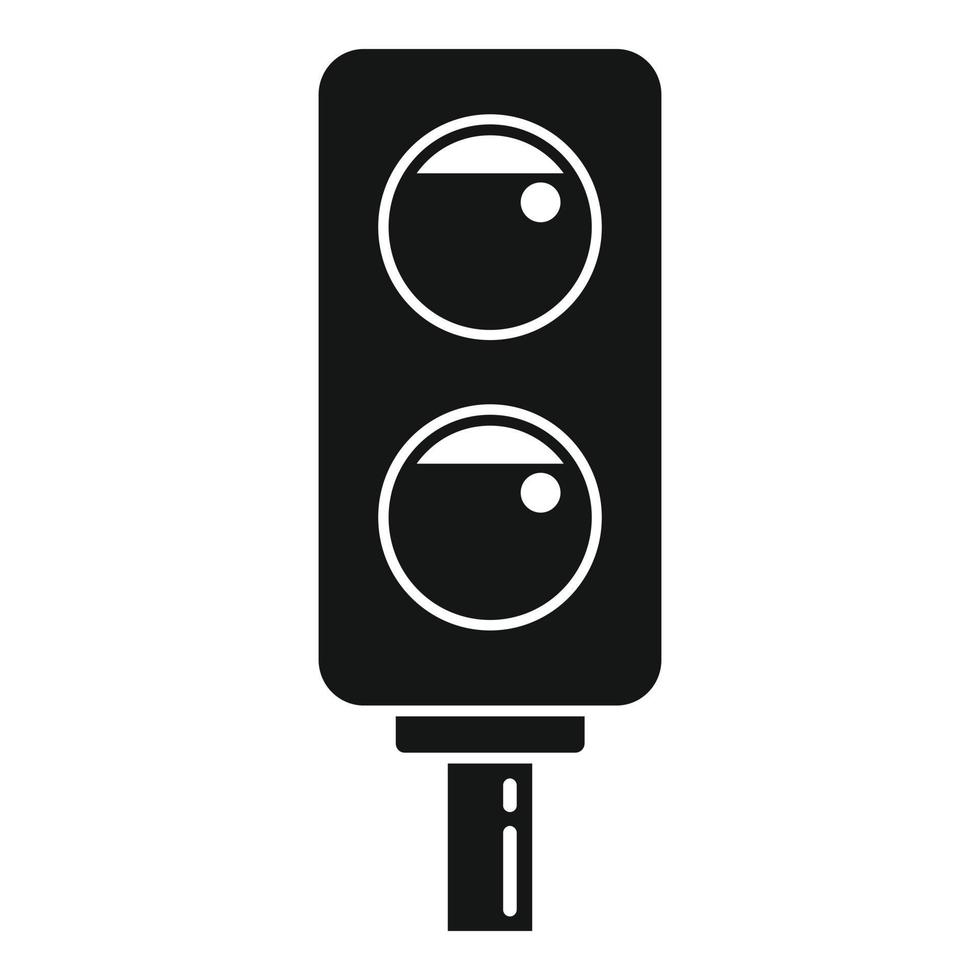 Electric train traffic light icon, simple style vector