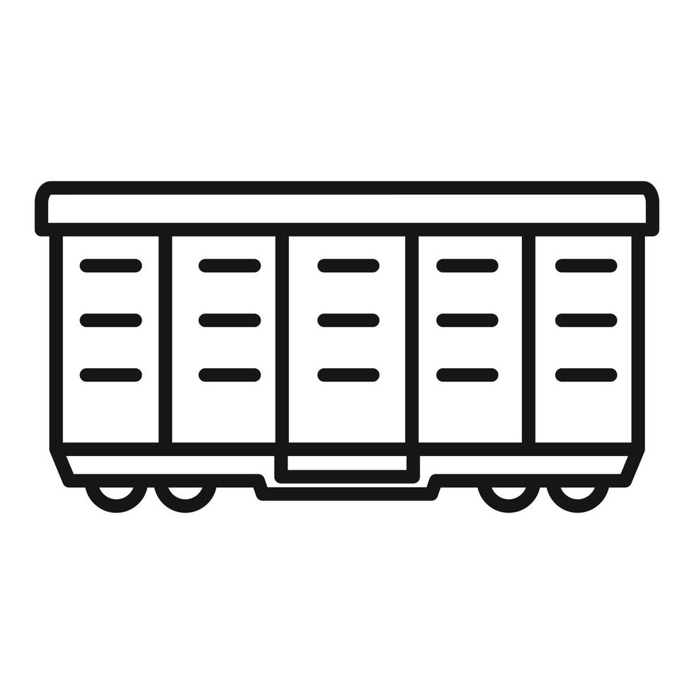 Train cargo wagon icon, outline style vector
