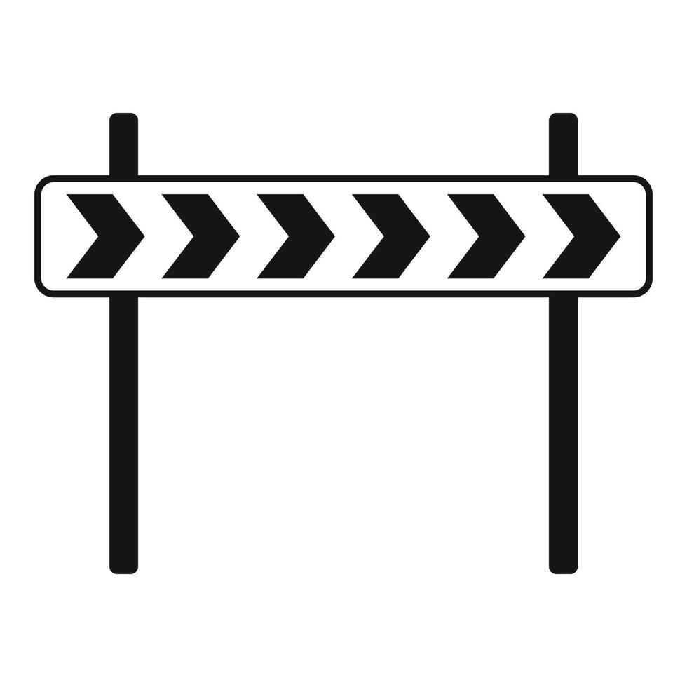 Road direction sign icon, simple style vector