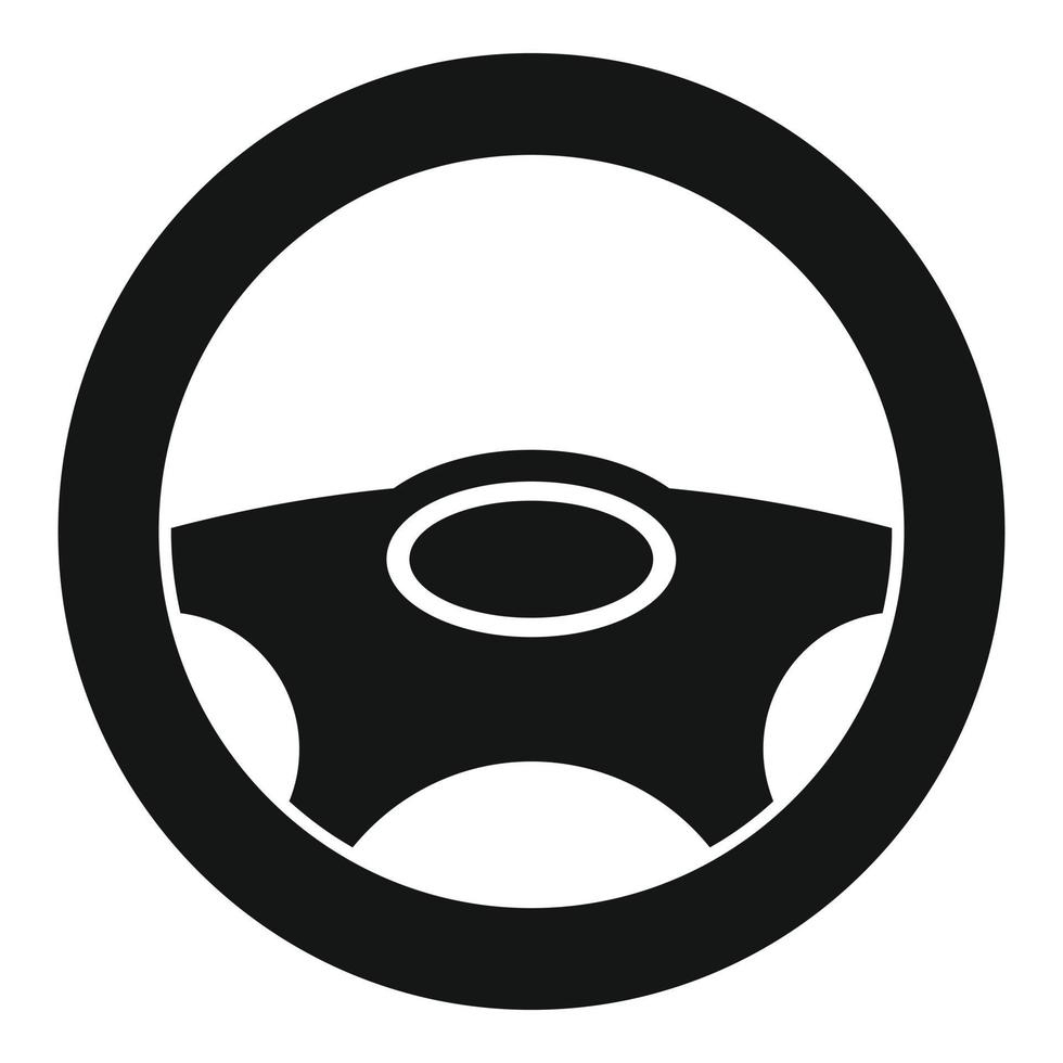 Steering wheel icon, simple style vector