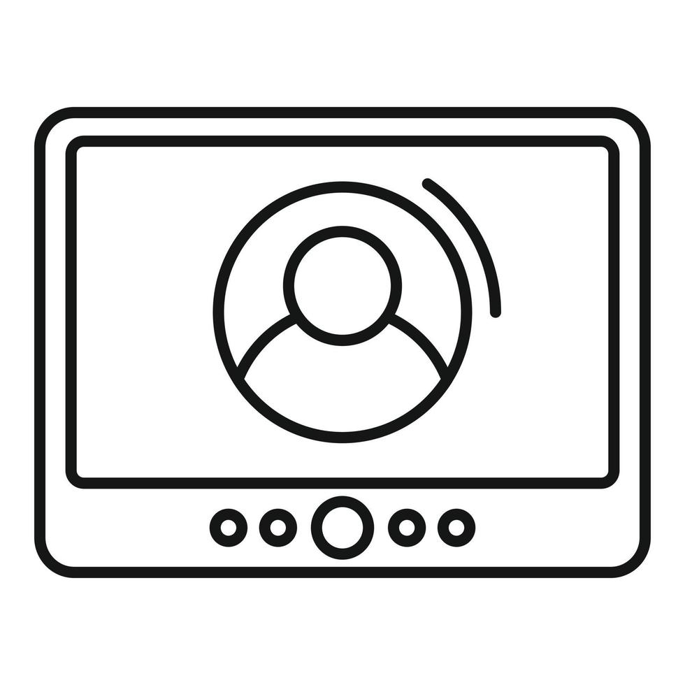 Online meeting communication icon, outline style vector