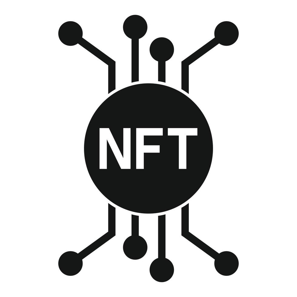 vector simple de icono de nft. cadena de bloques simbólica