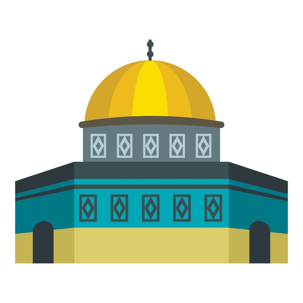 Dome of the Rock on Temple Mount icon, flat style vector