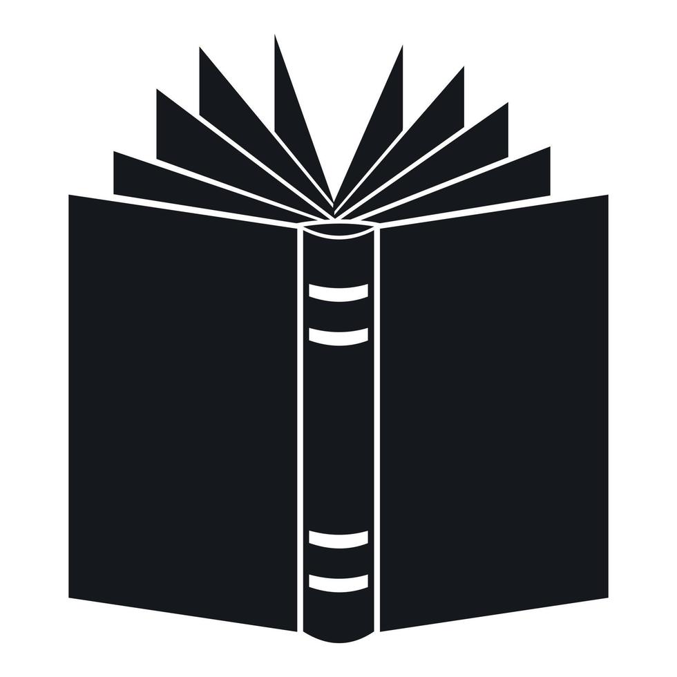 Open thick book icon, simple style vector