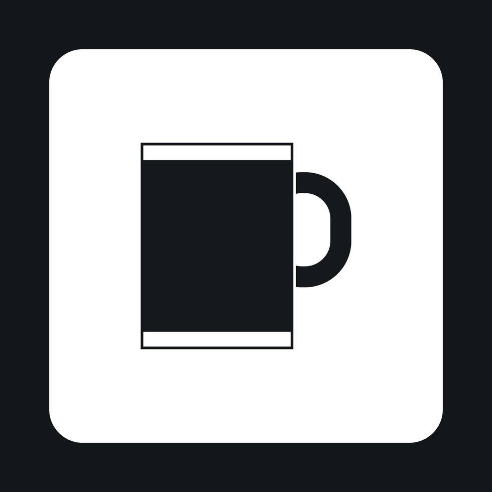 icono de taza negra en estilo simple vector