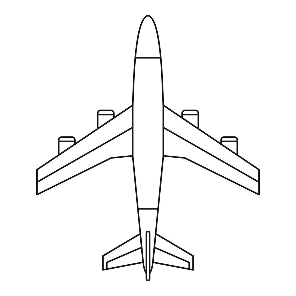 Airplane icon, outline style vector
