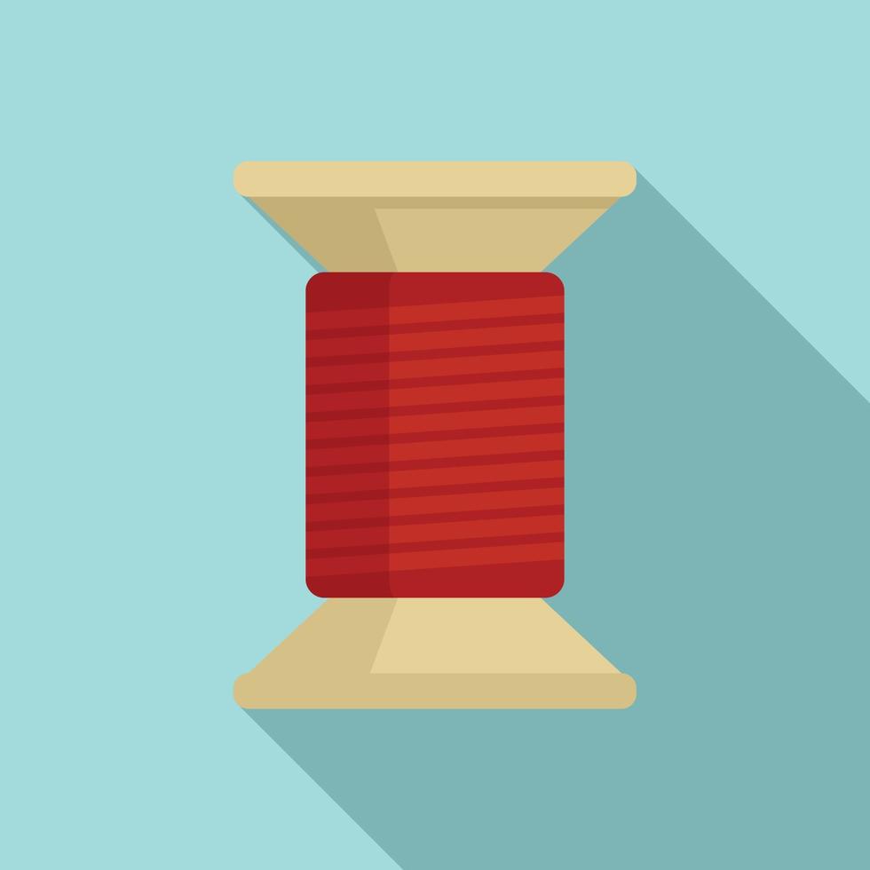 Thread wood bobine icon, flat style vector