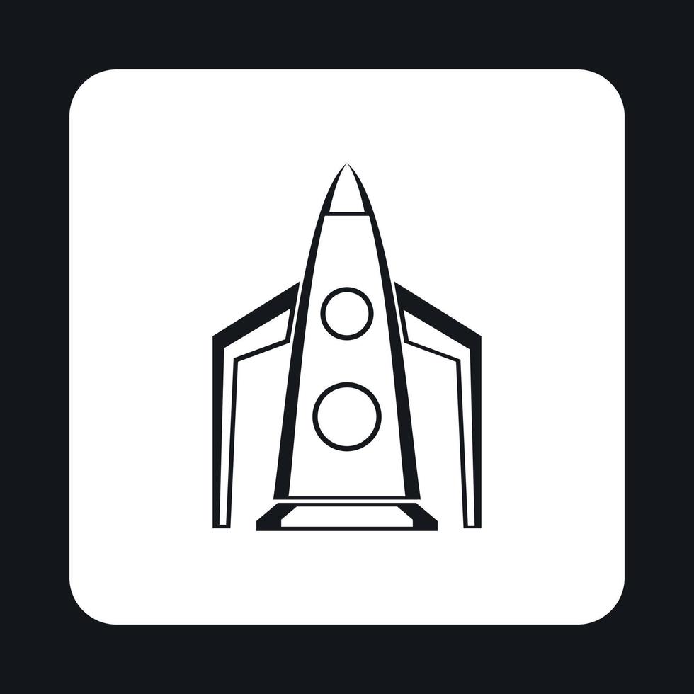 Rocket for space flight icon, simple style vector