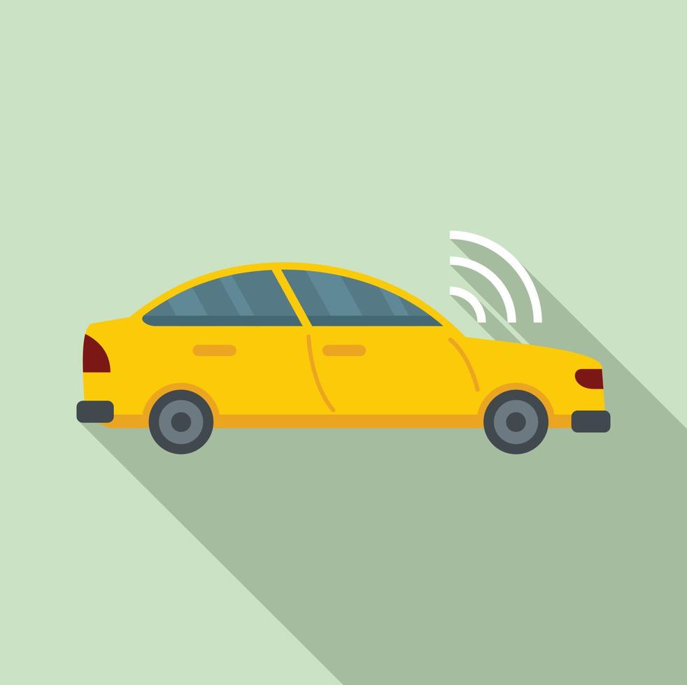 City car unmanned taxi icon, flat style vector