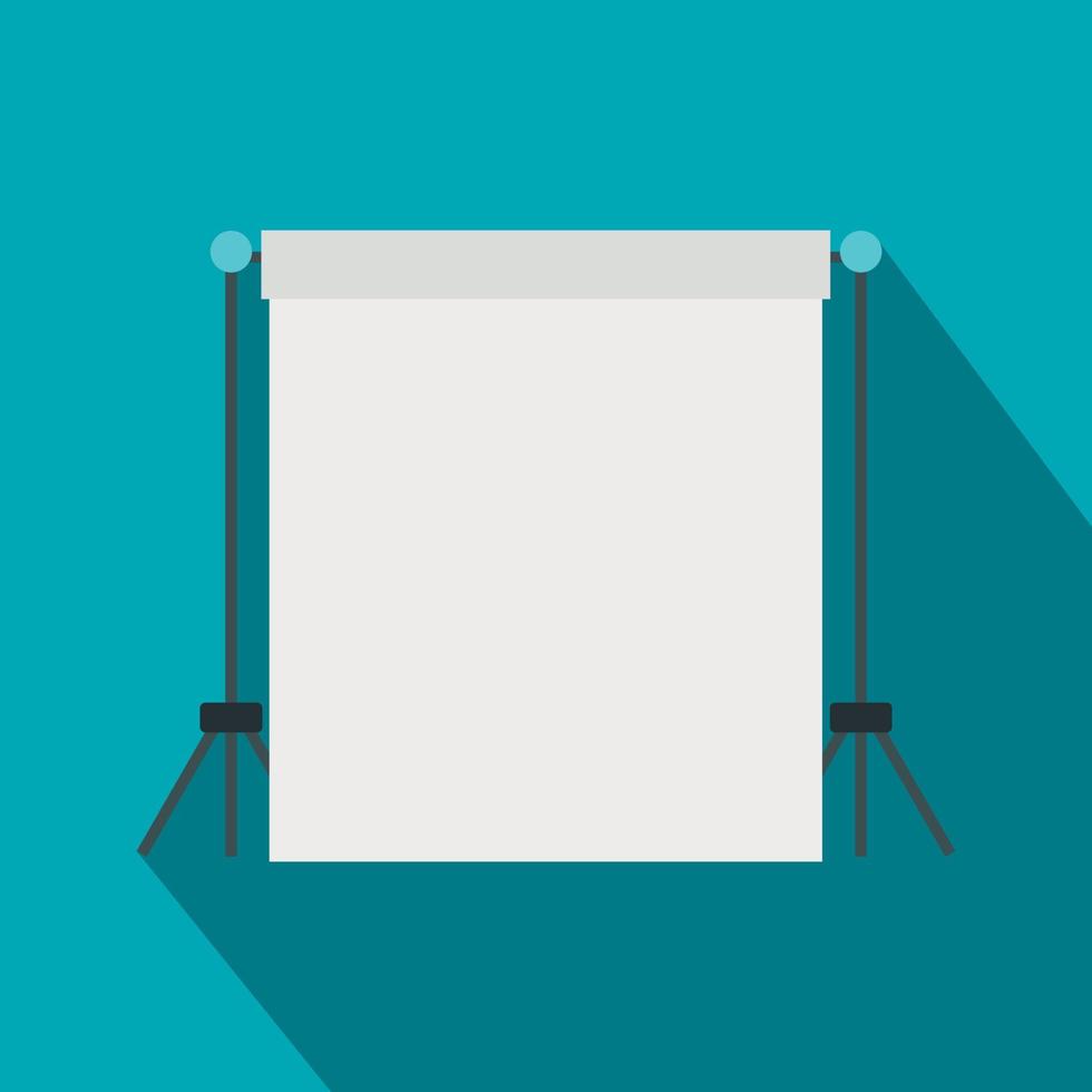 White studio backdrop icon, flat style vector