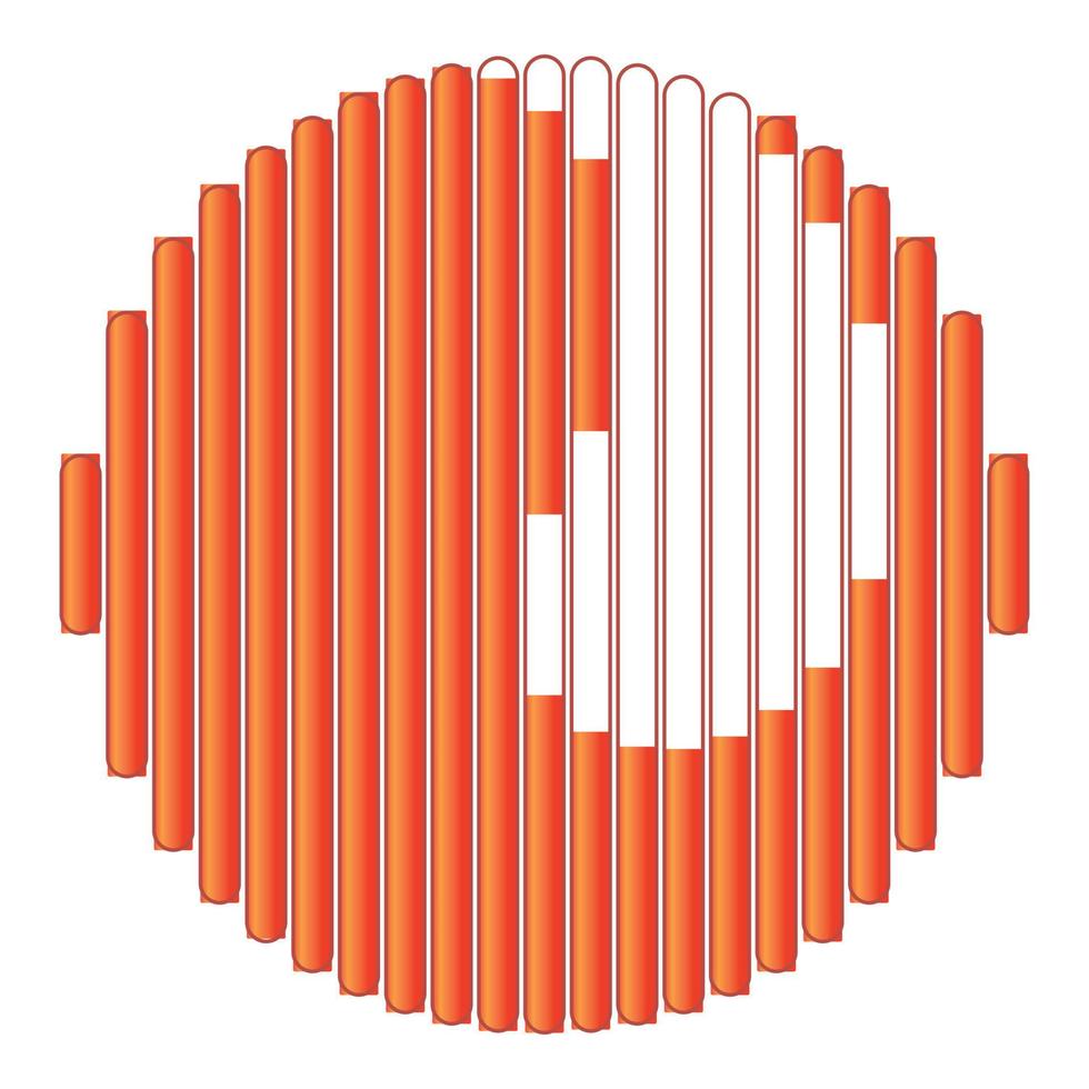 Orange circular loading icon, cartoon style vector