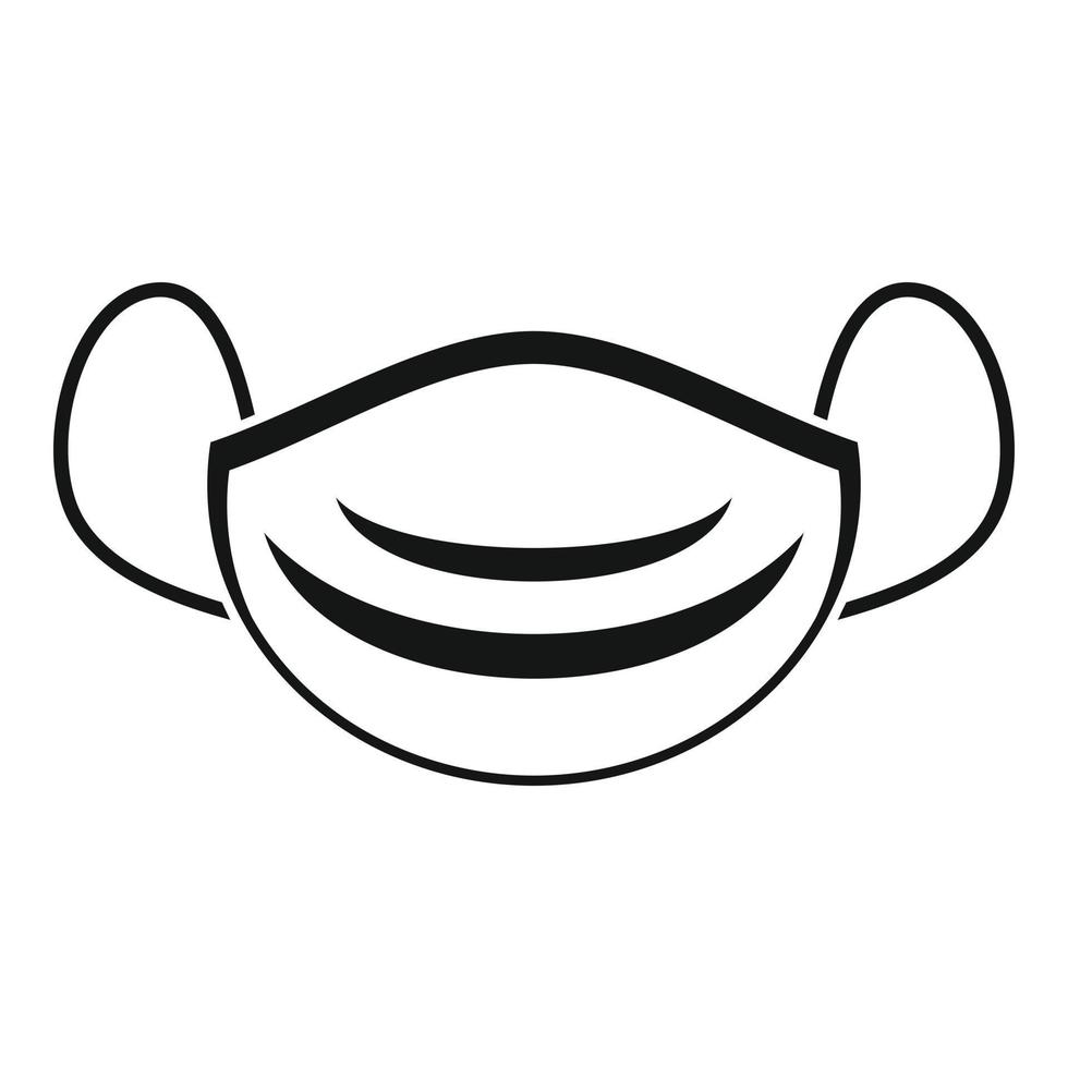 Flu medical mask icon, simple style vector