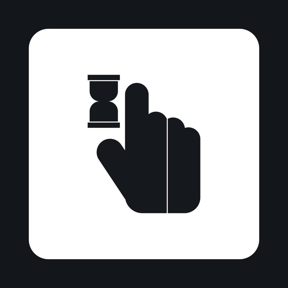 icono de la mano del cursor en anticipación, estilo simple vector