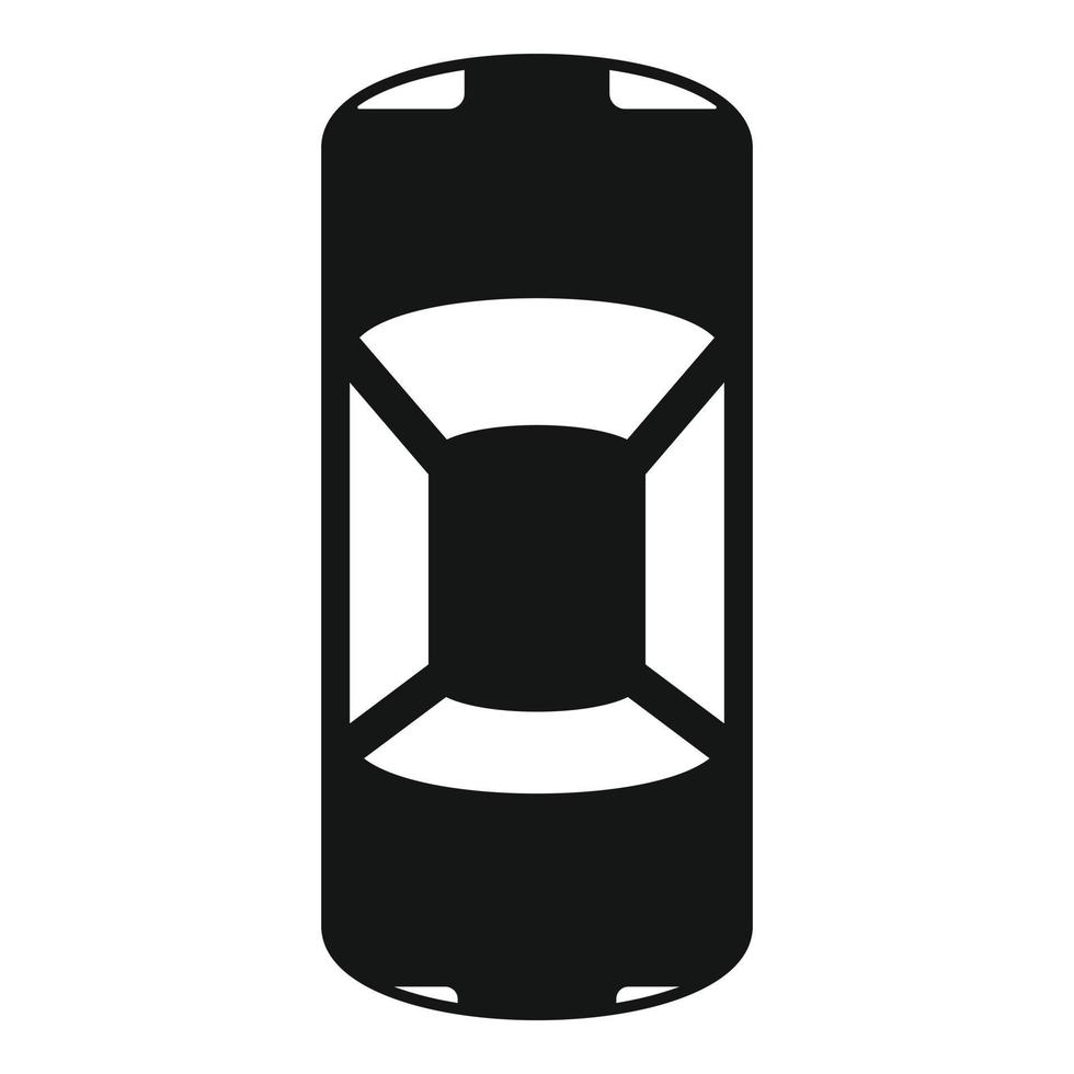 Top view driving car icon, simple style vector
