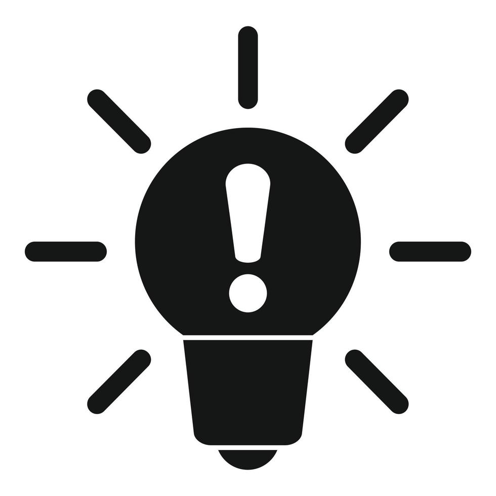 Idea crisis bulb icon, simple style vector