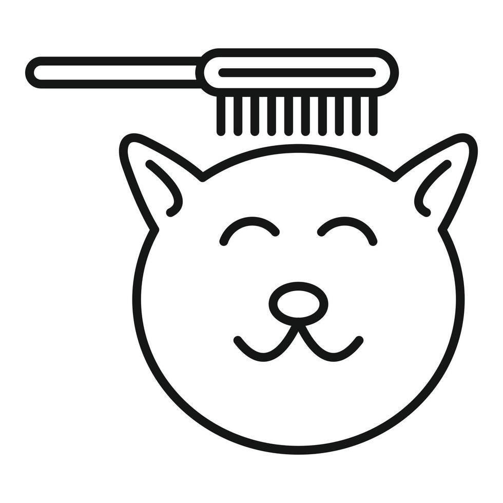 Cat brush icon, outline style vector