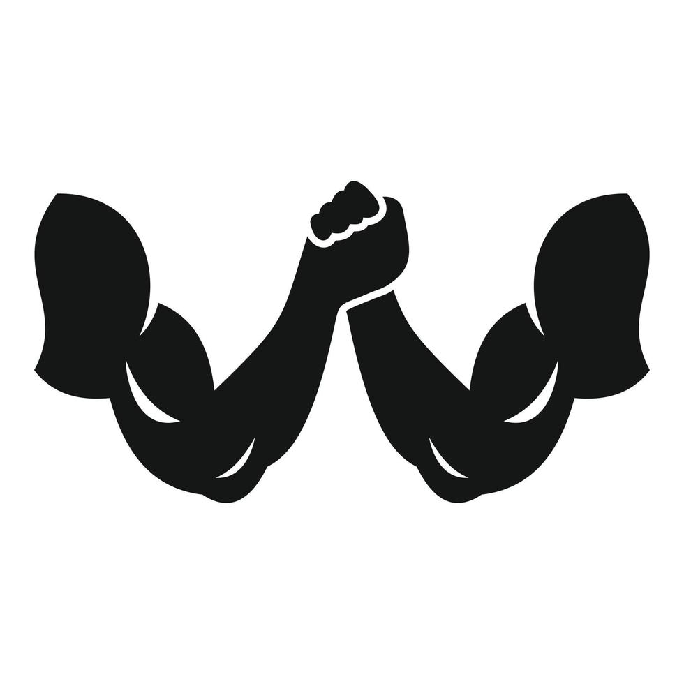 Strong arm wrestling icon, simple style vector