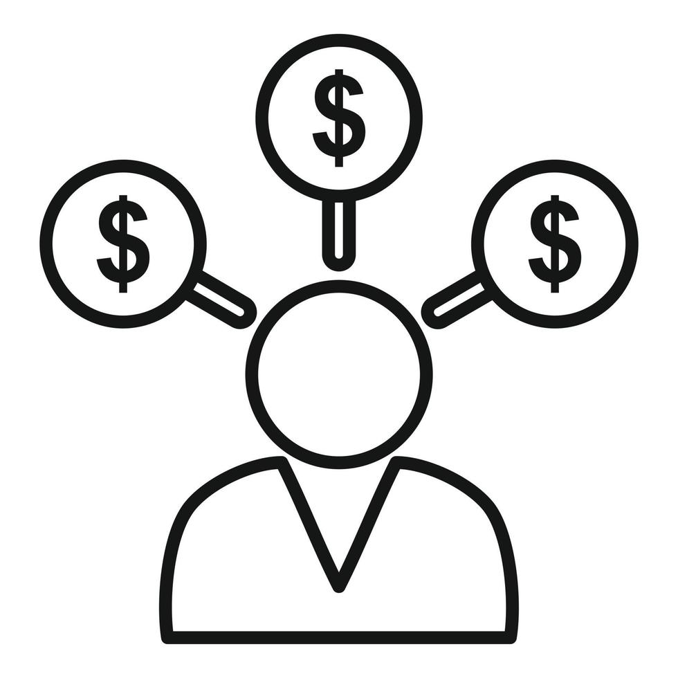 Trader scheme icon, outline style vector