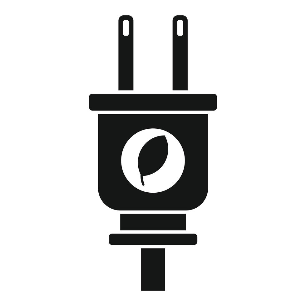 Eco energy plug icon, simple style vector