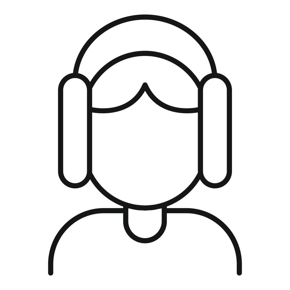 Inclusive audio icon, outline style vector