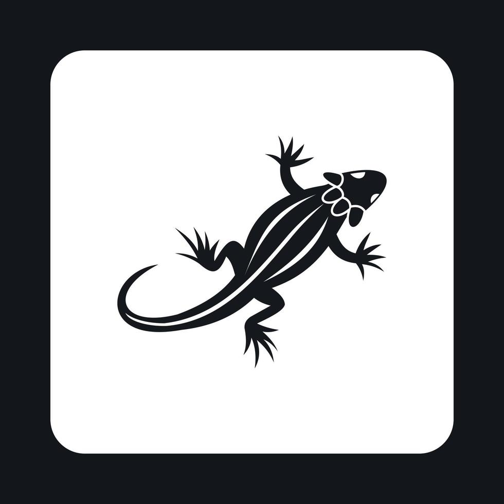 Striped iguana icon, simple style vector
