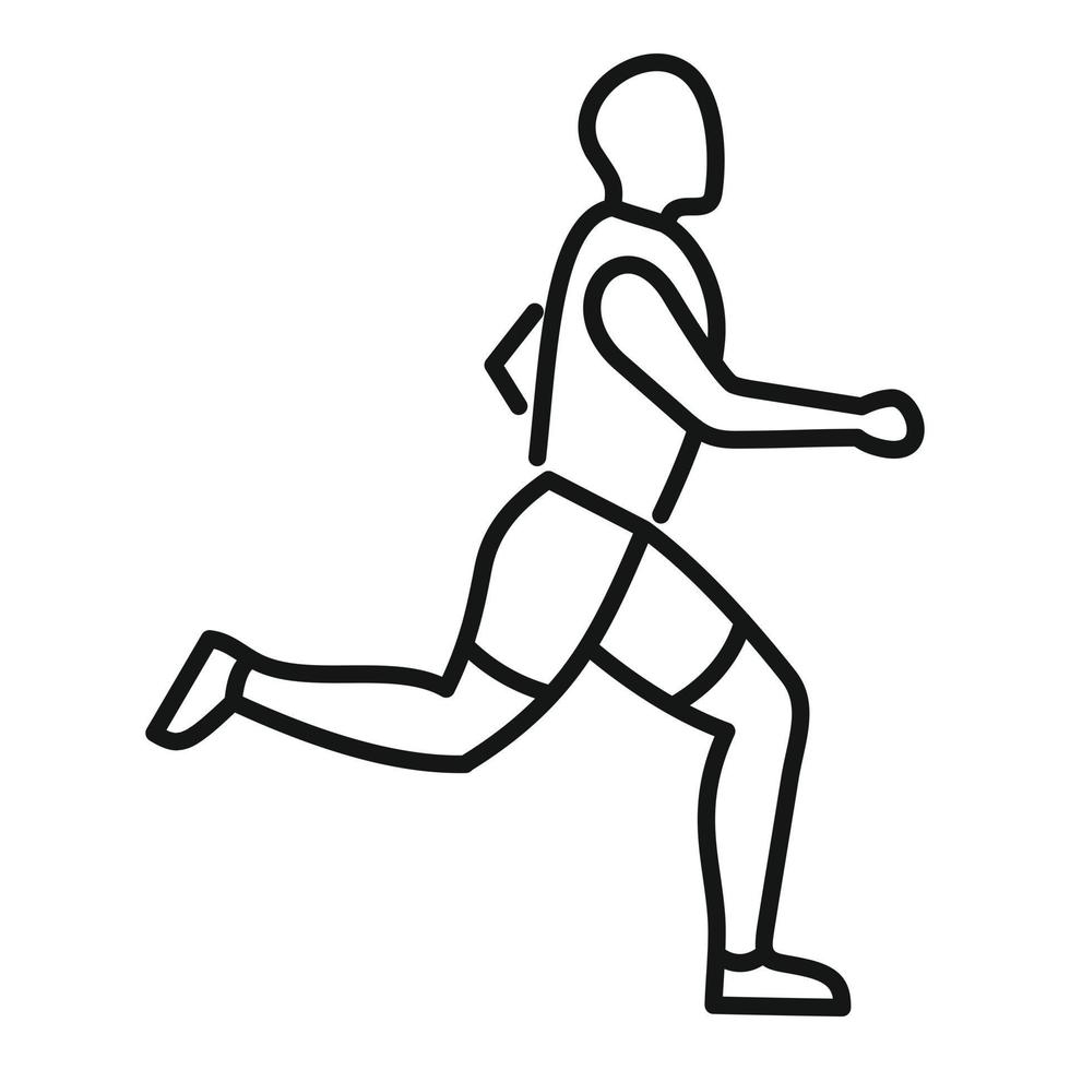 Running sportsman icon, outline style vector