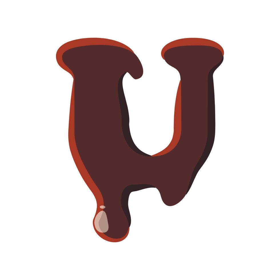 Letter U from latin alphabet made of chocolate vector