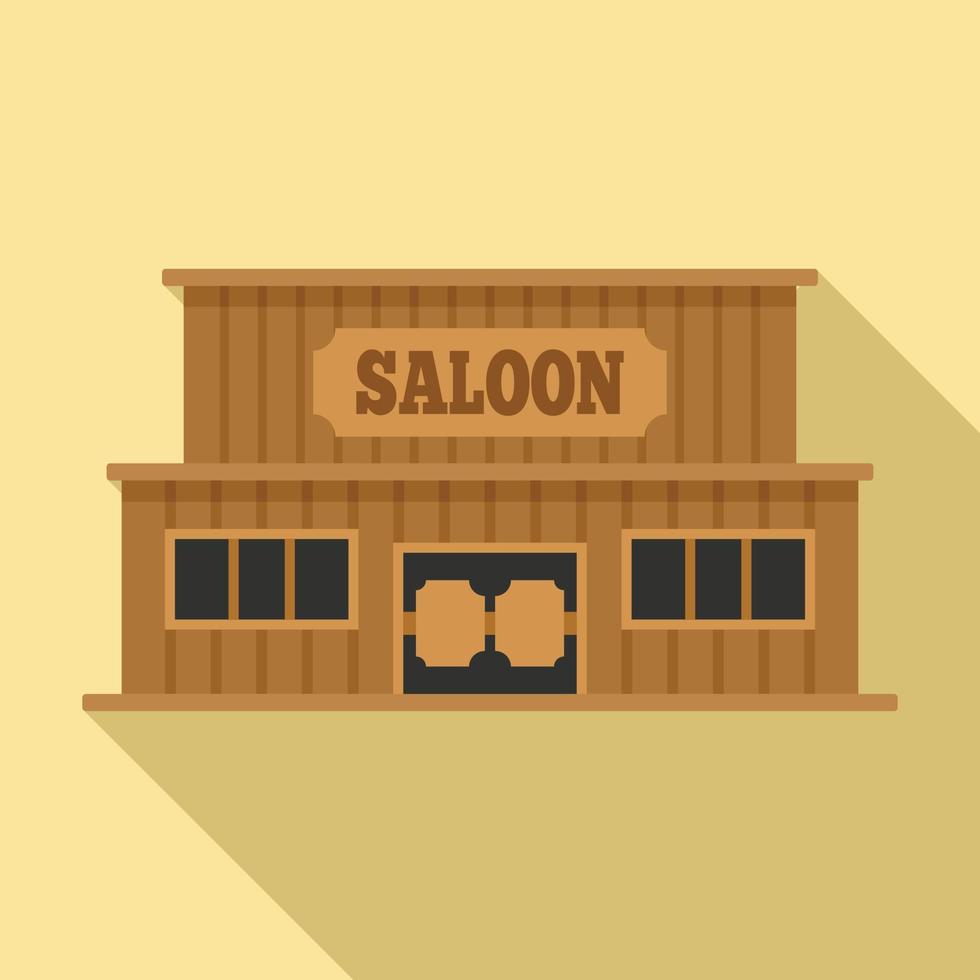 Western saloon icon, flat style vector