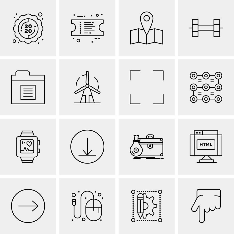 16 iconos universales de negocios vector ilustración de icono creativo para usar en proyectos relacionados con la web y dispositivos móviles