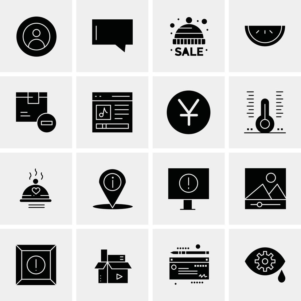 16 iconos universales de negocios vector ilustración de icono creativo para usar en proyectos relacionados con la web y dispositivos móviles