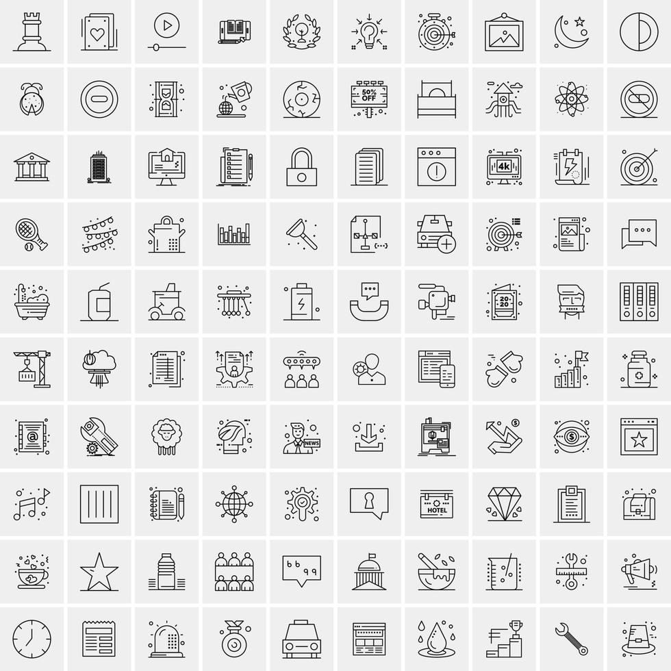 Set of 100 Creative Business Line Icons vector
