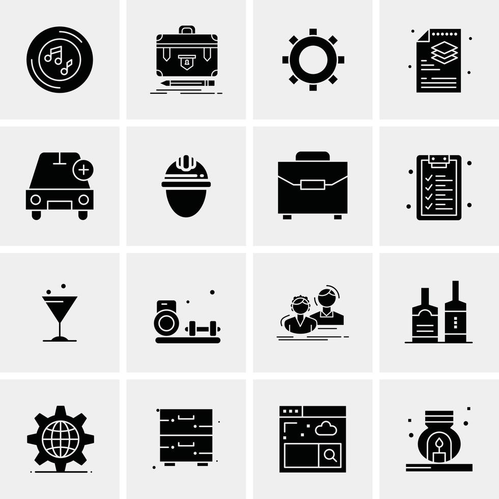 16 iconos universales de negocios vector ilustración de icono creativo para usar en proyectos relacionados con la web y dispositivos móviles