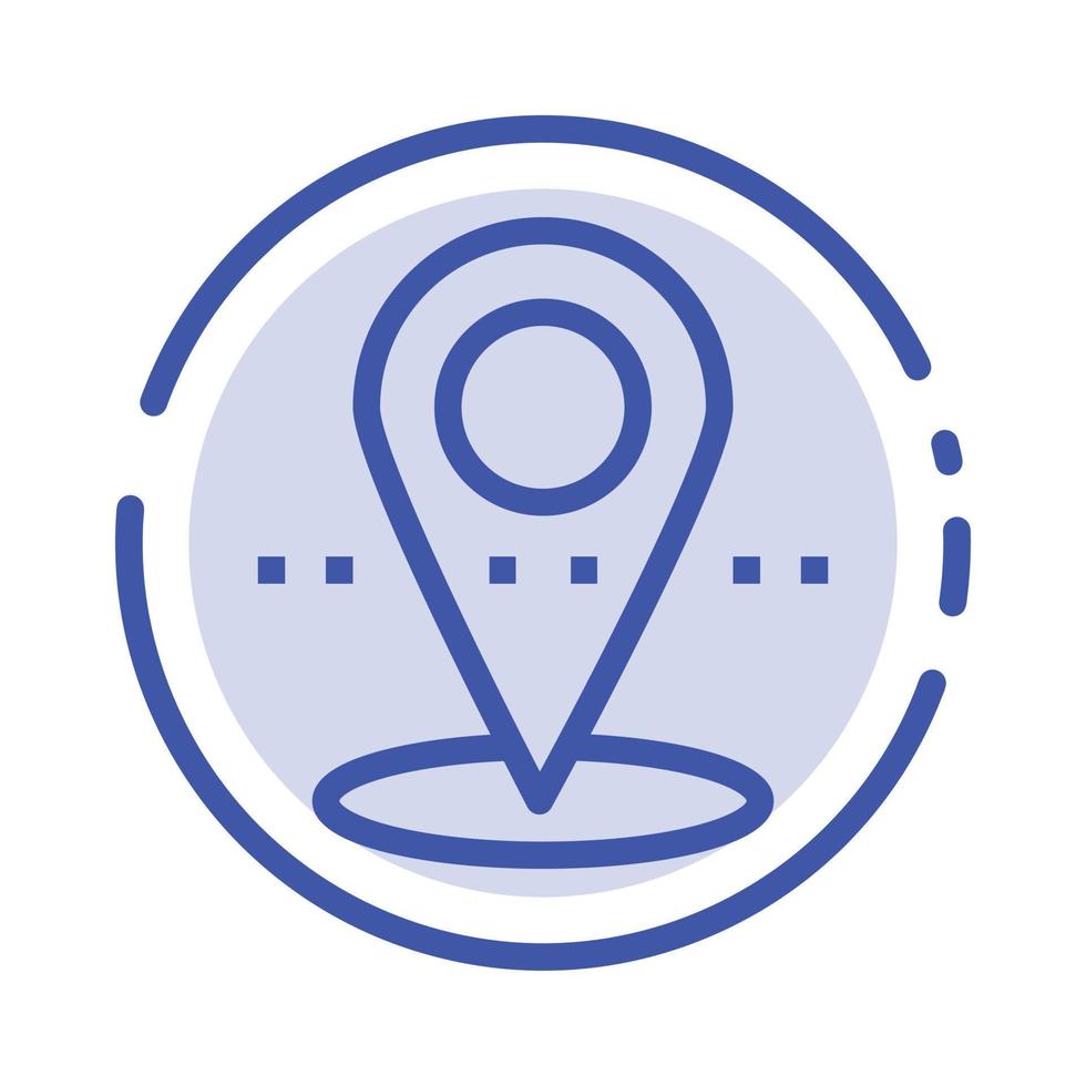 Location Pin Point Blue Dotted Line Line Icon vector