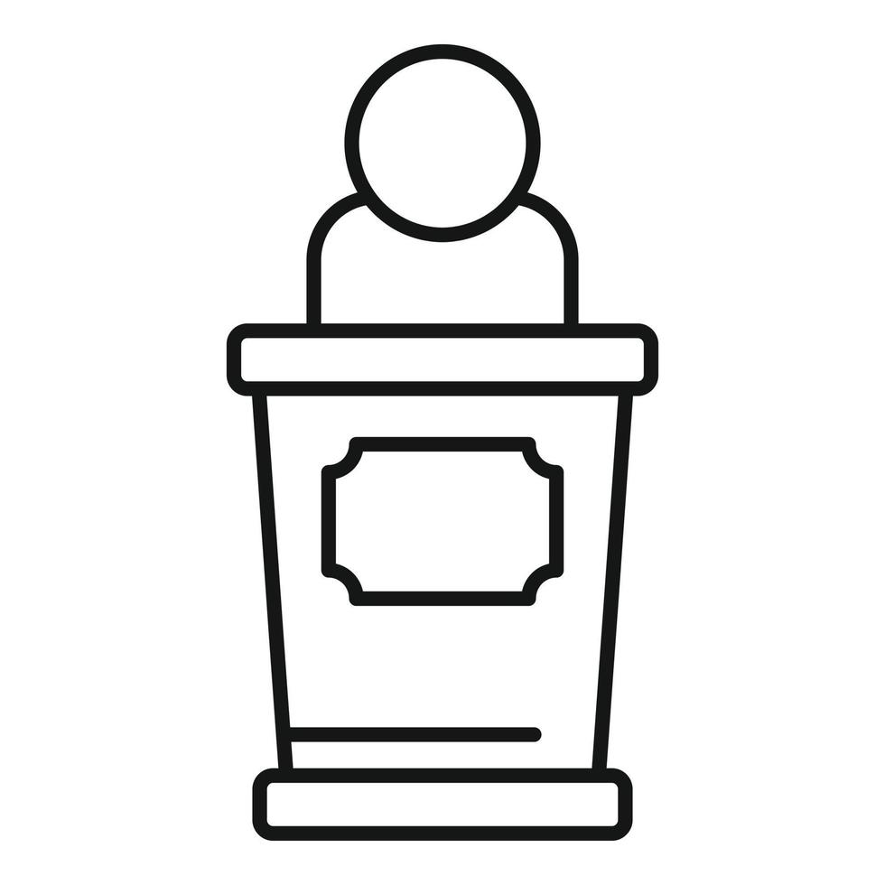 Empowerment woman speaker icon, outline style vector