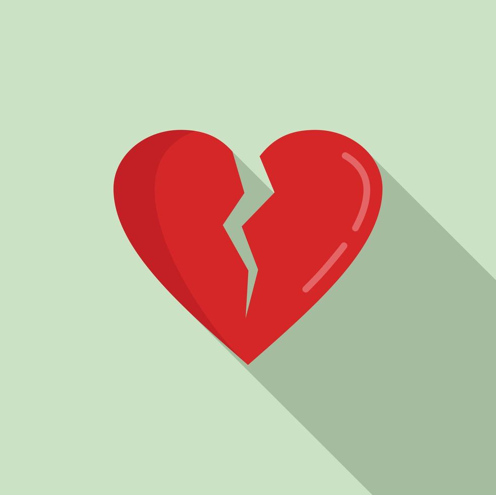 Teen problems heartbrake icon, flat style vector