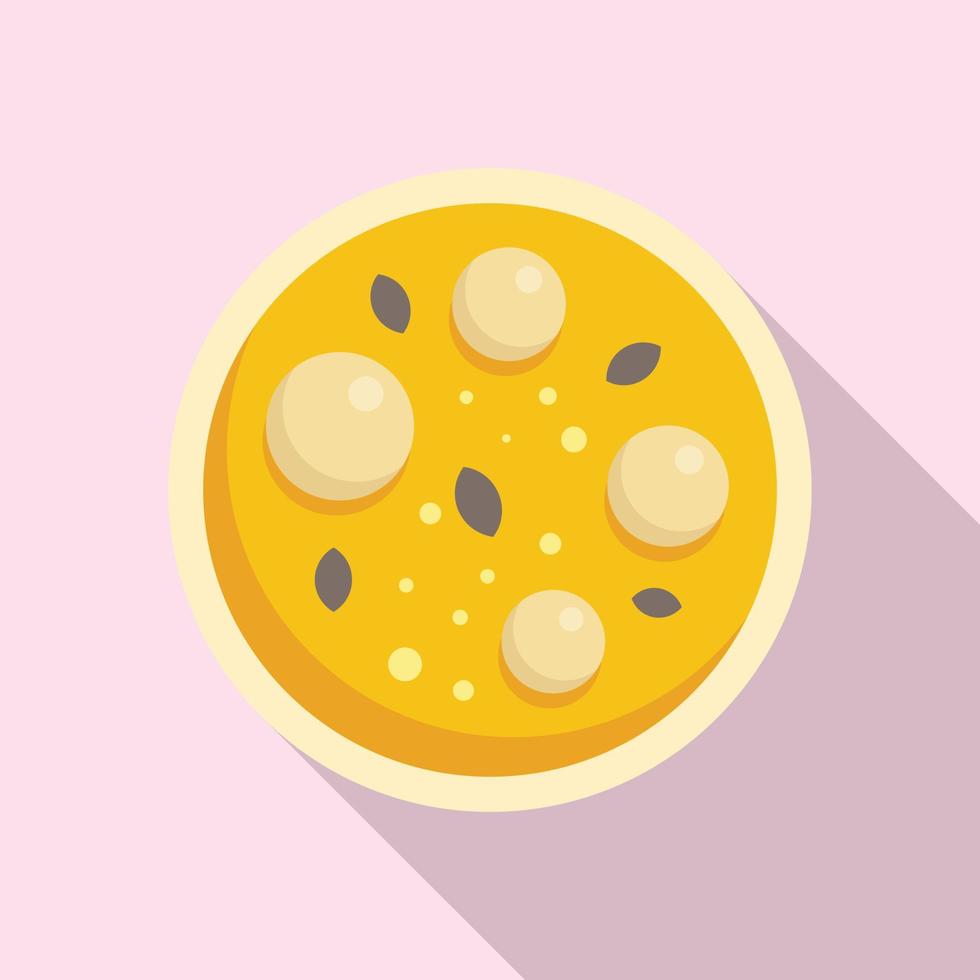 Soup bowl icon, flat style vector