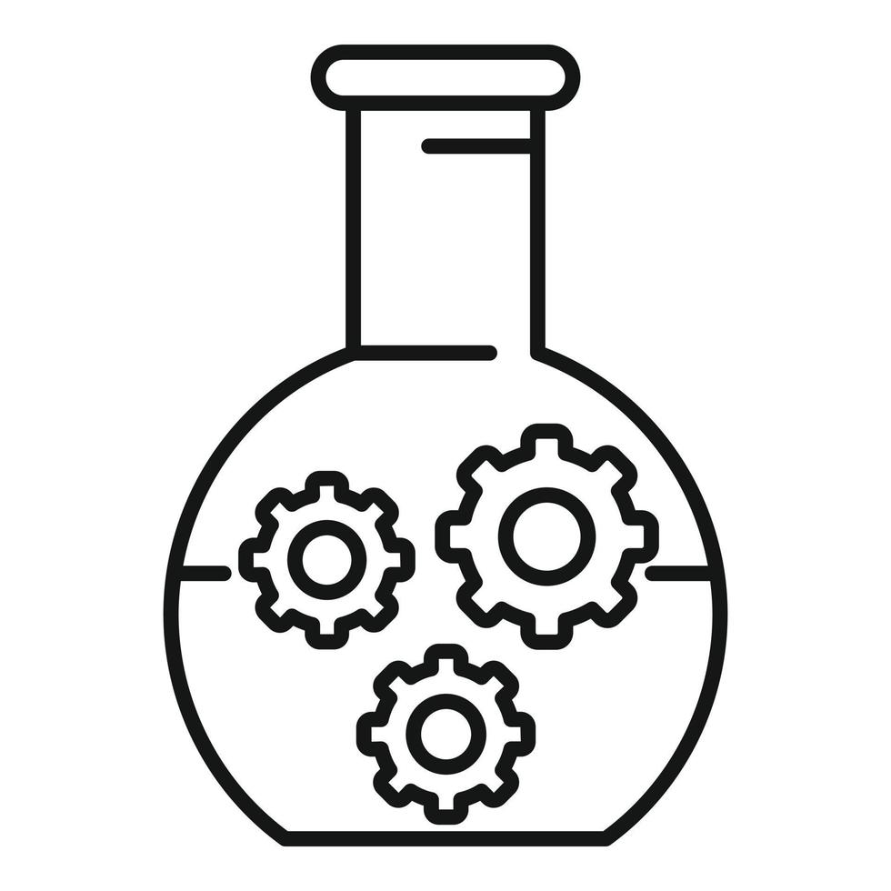 Chemical flask nanotechnology icon, outline style vector