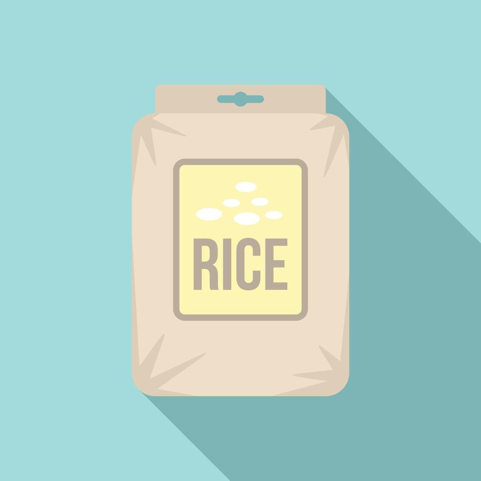 icono de paquete de arroz, estilo plano vector