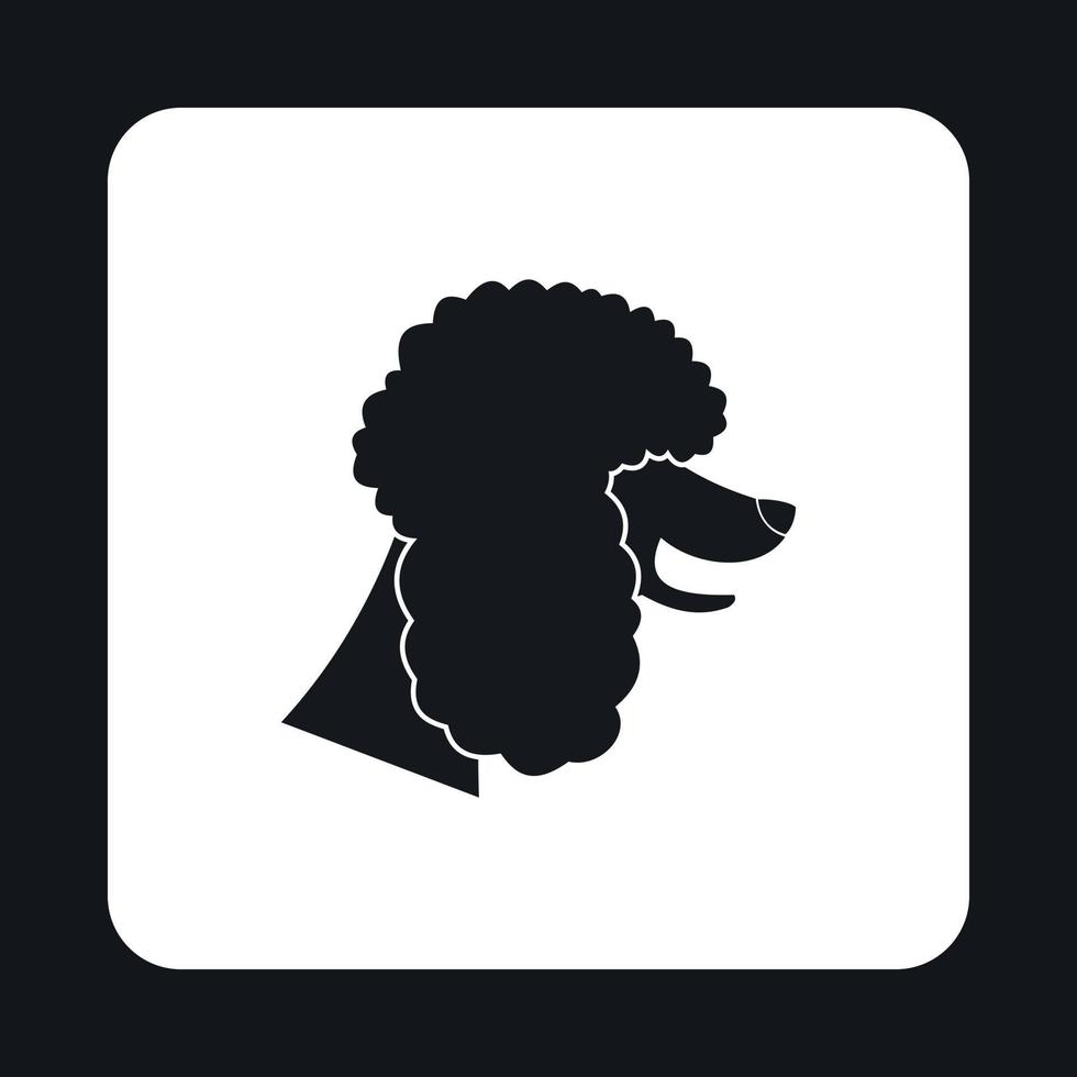 Poodle dog icon, simple style vector