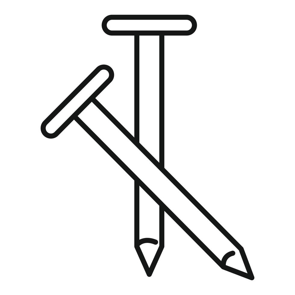 Blacksmith nails icon, outline style vector
